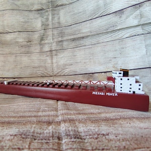 Mesabi Miner Wooden Hand-Painted Model - Great Lakes Freighter