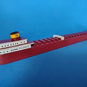 Great Lakes Freighter Model Ship - Wooden Replica of the Edmund Fitzgerald