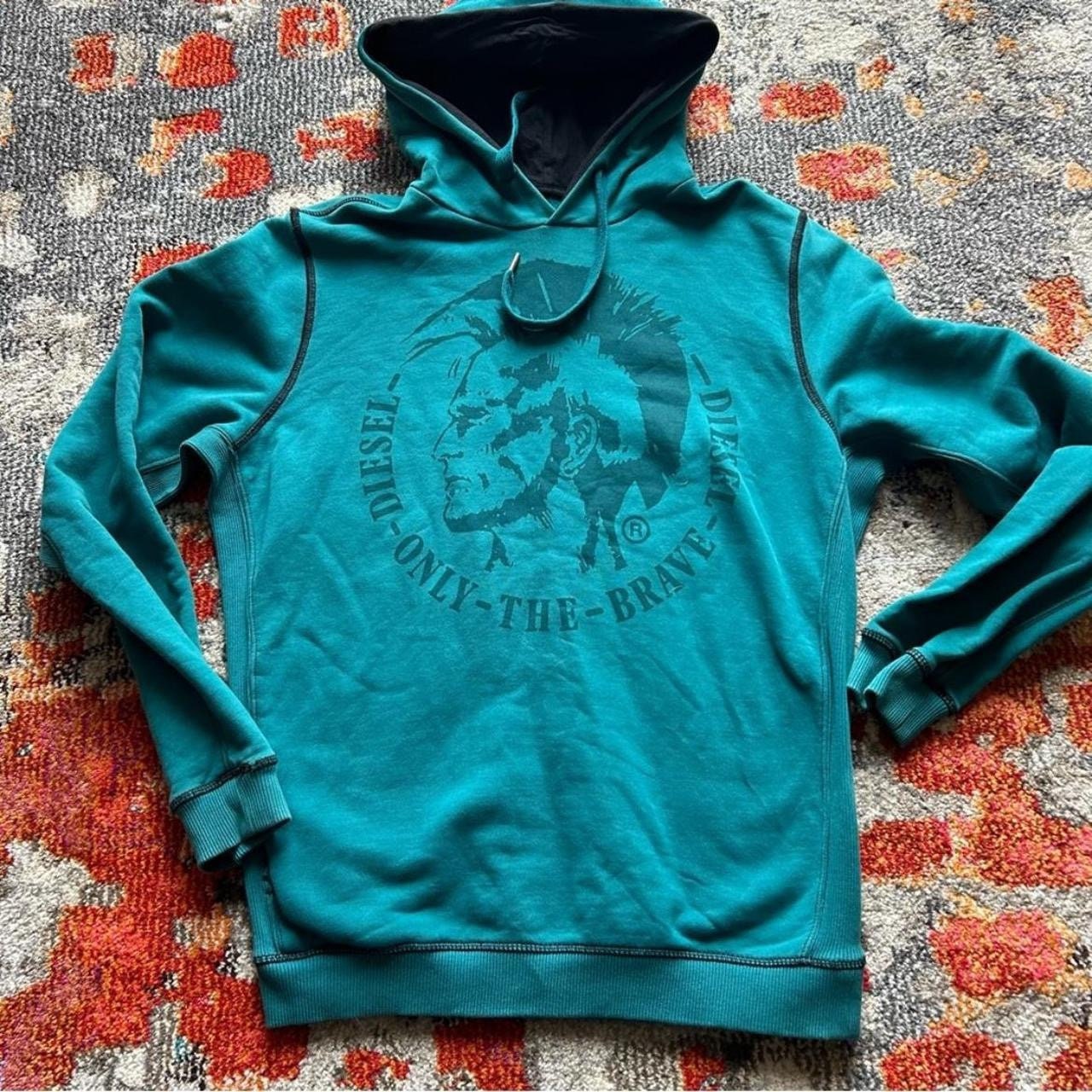2000s Diesel Industry Y2k Vintage Blue Only the Brave Sweater Hoodie Etsy