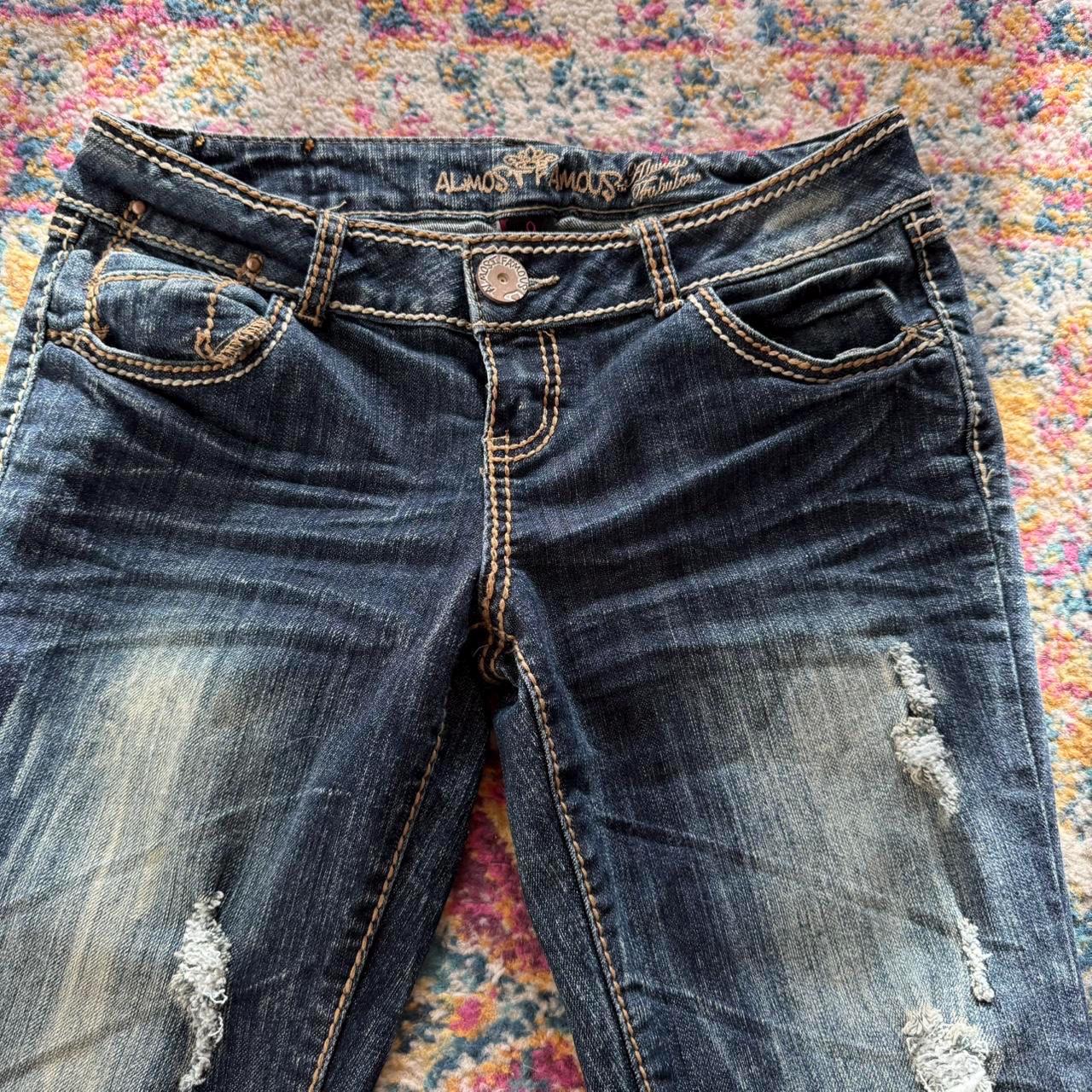 y2k lace trim low rise jeans - extra small