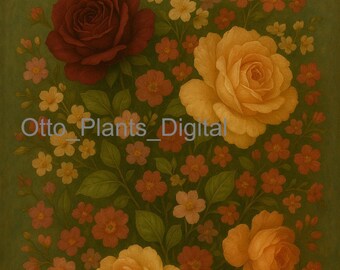 Vintage Floral Wall Art Set – High-Resolution Printable Download | A1 to A5 & Multiple Sizes | Romantic Botanical Art for Home Decor