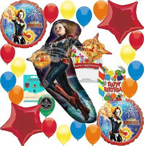 Captain Marvel Party Supplies Birthday Balloon Decoration Etsy