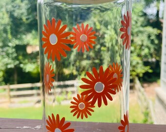 1 Tasse En Verre à échiquier Marguerite, Motif Floral Avec