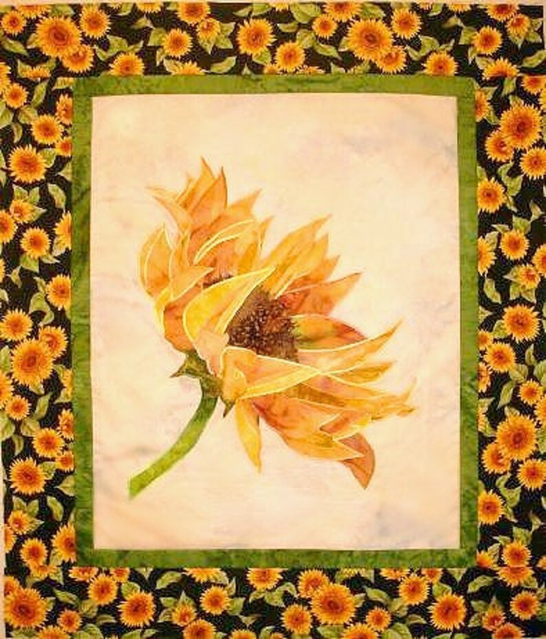 KIT Golden Sunflower quilt pattern KIT Etsy