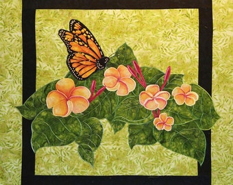 KIT** Plumeria with Butterfly Quilt Kit