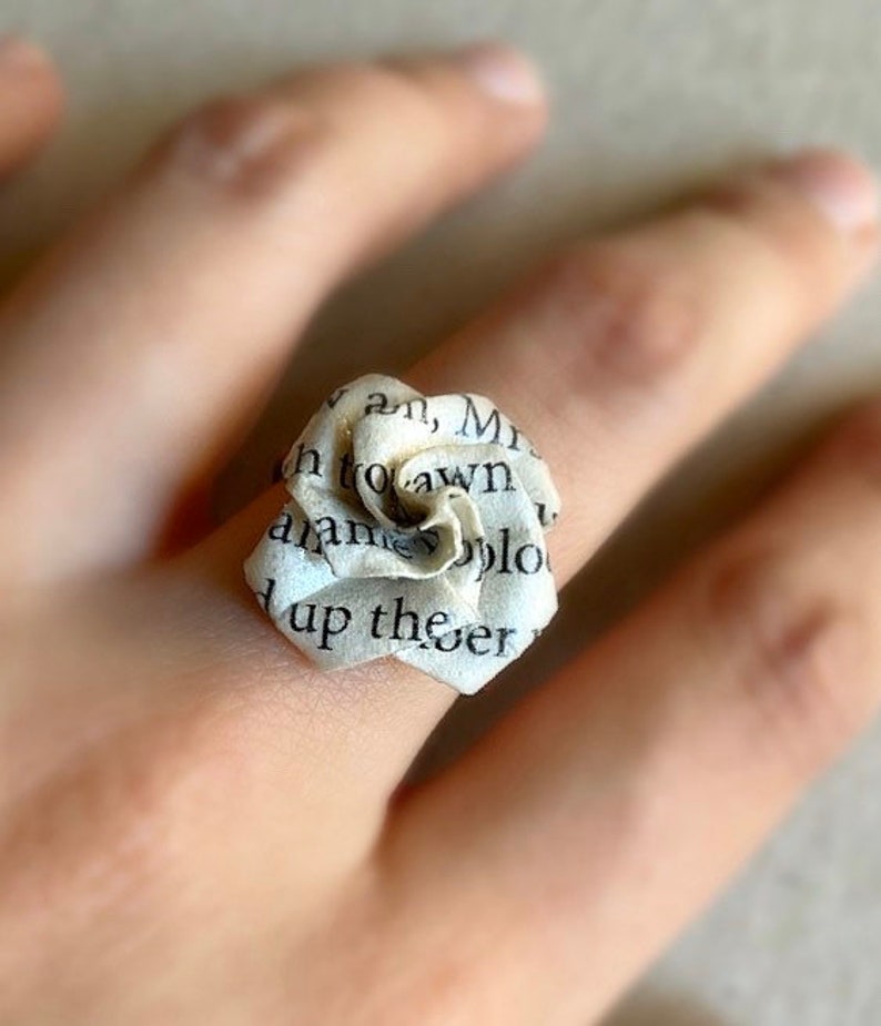 Anniversary Ring, Paper Ring, Rose Band, Rose Origami, Paper