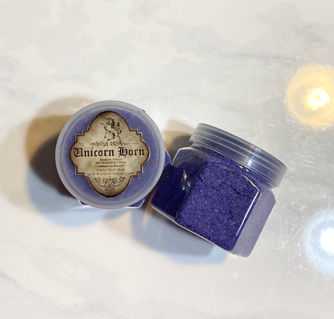 Mini powdered Unicorn Horn foaming bath dust potion elixir Etsy