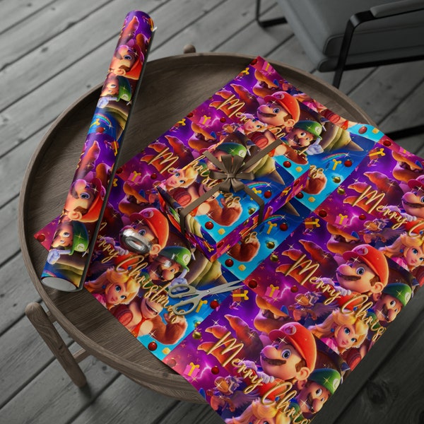 Mario christmas wrapping paper Etsy Portugal