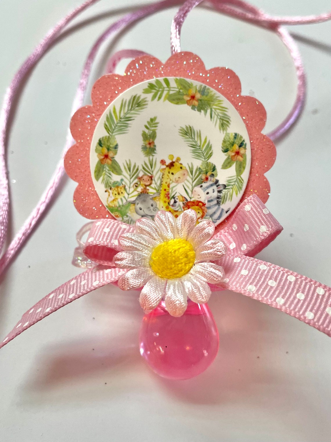 Baby shower pacifier necklaces safari baby shower pacifier Etsy