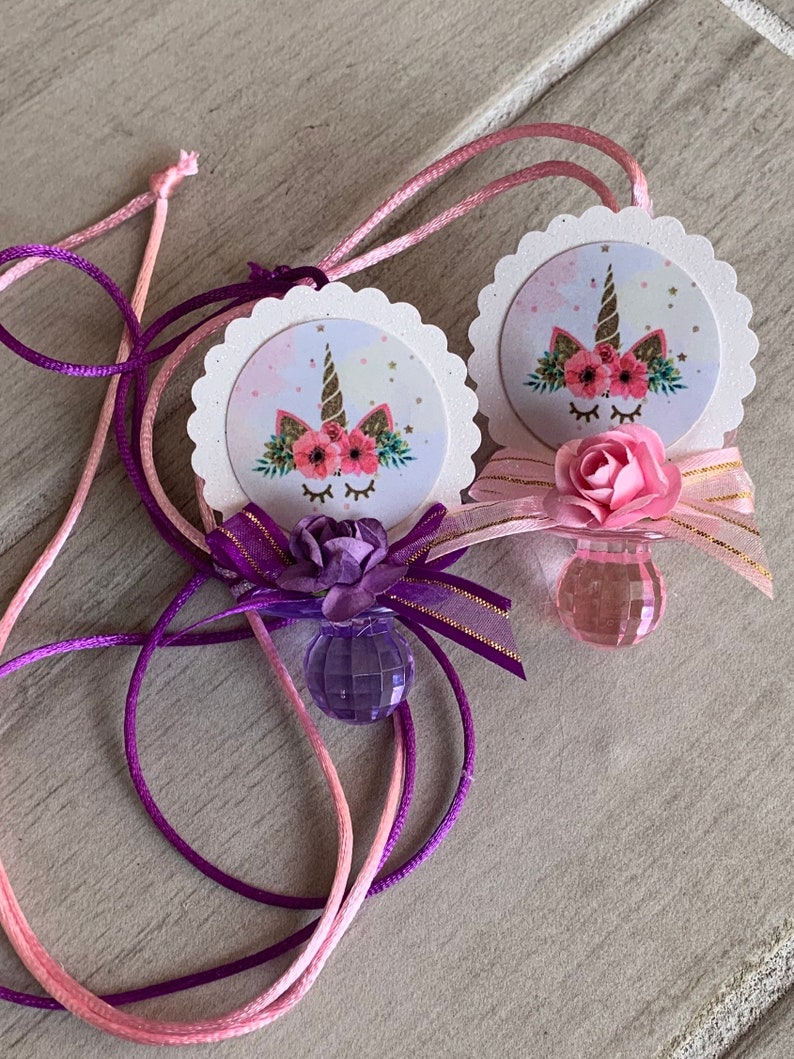 unicorn pacifier necklaces - unicorn tags party favor tags unicorn baby shower craft supplies birthday party favor tags
