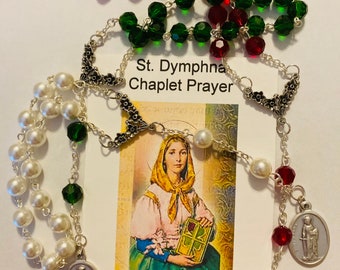 Divine Messenger Help Unisex Gift. Patron St Let the Healing Begin Patronage for Anxiety Clip or Necklace Saint Dymphna Hope and Happiness of Depression Keychain Runaways and Incest Victims