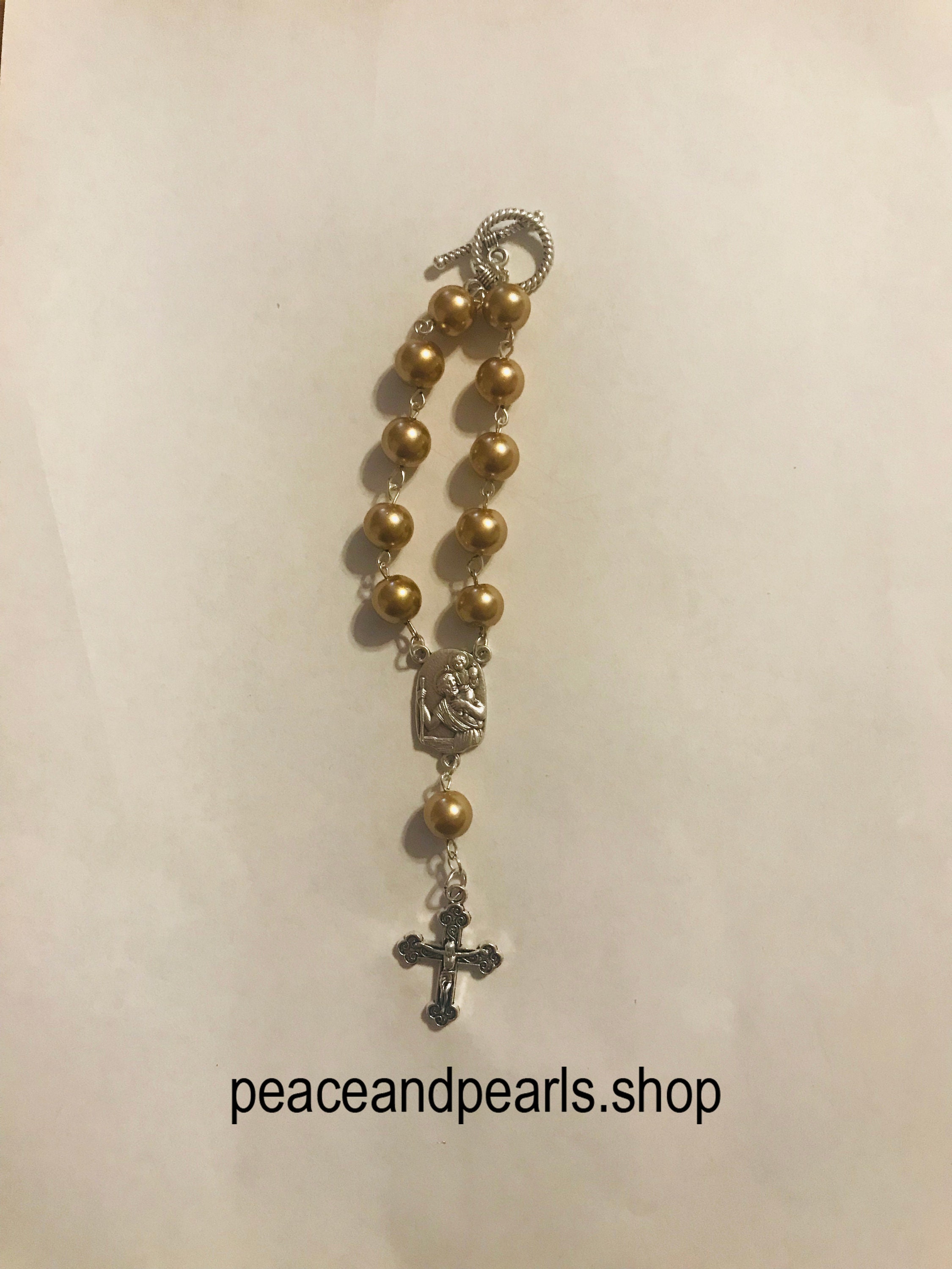 St. Christopher Car Rosary Patron Saint of Drivers Etsy