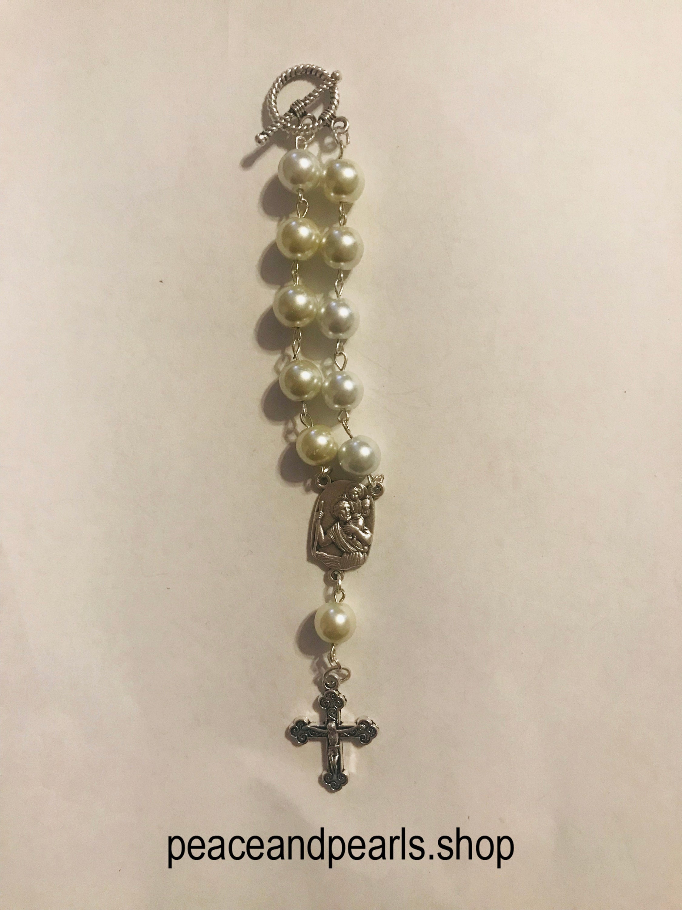 St. Christopher Car Rosary Patron Saint of Drivers Etsy