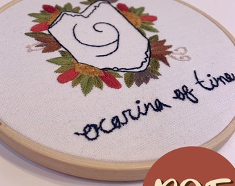 Patrón de bordado del escudo Deku inspirado en la leyenda de Zelda