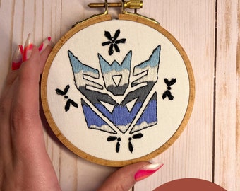 Transformers Inspiré Decepticon Motif de broderie de 4 pouces