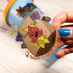 Legend of Zelda Tears of The Kingdom Inspired Korok &quot;I Need to Reach My Friend!&quot; Sticker