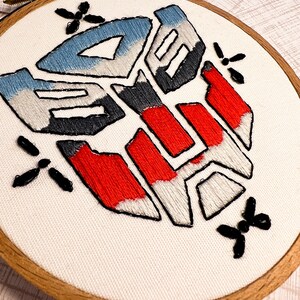 Transformers Inspired Autobot Embroidery Hoop - Etsy