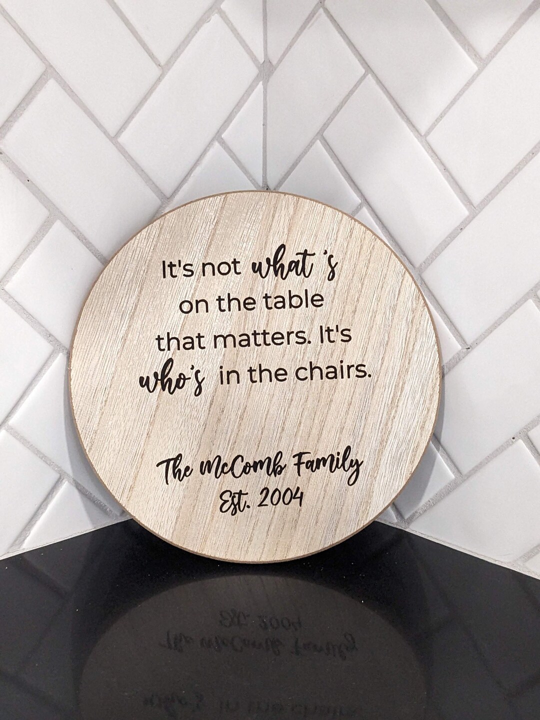 Custom Laser Engraved Lazy Susan Small Turntable Family Motto
