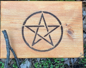 wooden pentacle altar