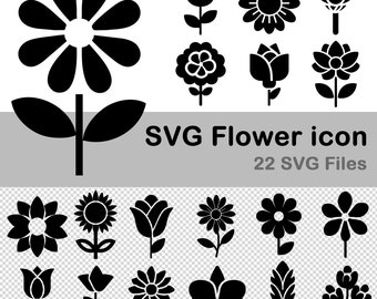 Ícone de flor SVG, 22 arquivos SVG