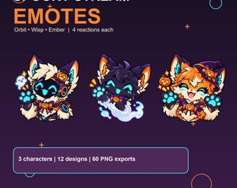 Emotes de Halloween do Protogen em PNG: 12 reações para Twitch e Discord, 3 personagens