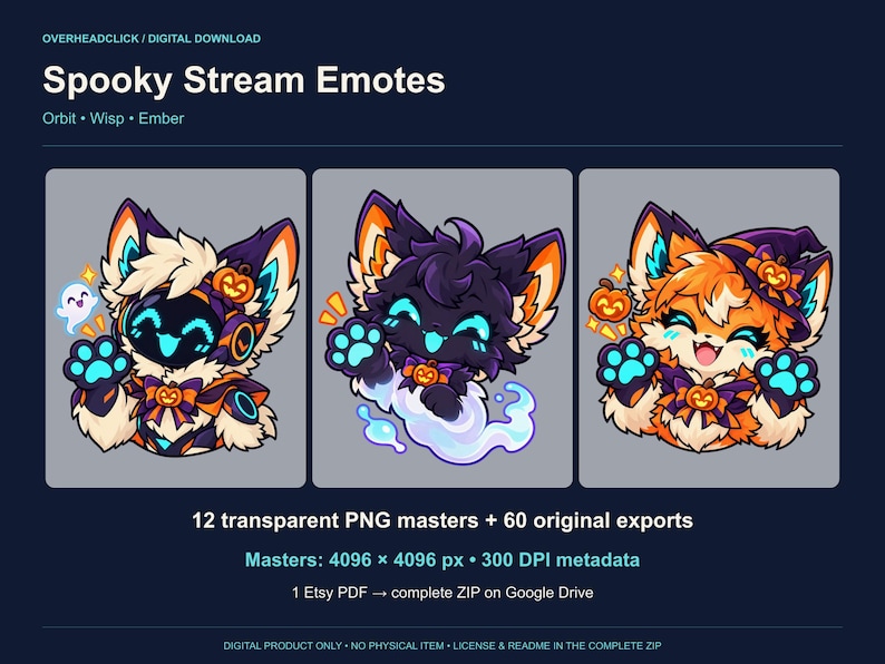 Halloween Protogen Emotes PNG: 12 Twitch & Discord Reactions, 3 ...