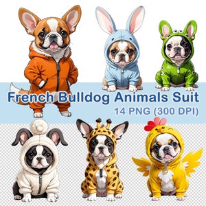Buldog francuski Zwierzęta Garnitur Clipart, 14 PNG Przezroczysty, 300 DPI, Słodki Akwarela Buldog francuski Zwierzęta Garnitur Clipart, Buldog francuski Zwierzę