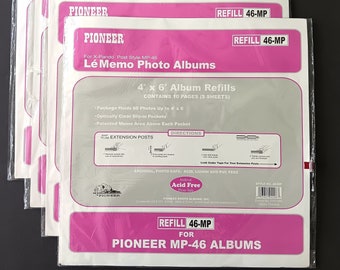 Lot of 4 NOS Packages Pioneer Photo Album Refill 46-MP for X-Pando Post Style MP-46 Album 4&quot; x 6&quot; photos - 10 pages/60 images ea (240 total)