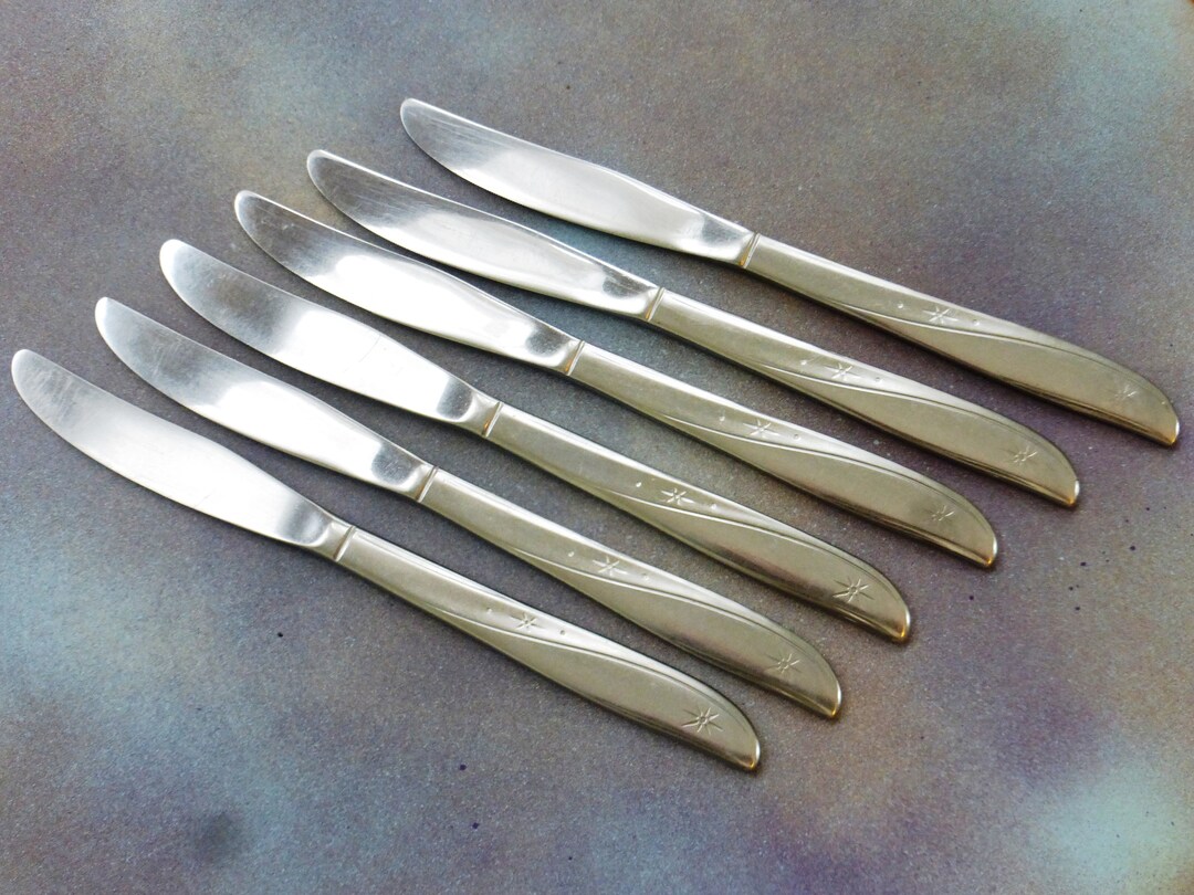 Set 6 Oneida Twin Star Solid Dinner Knives 81/2 Etsy