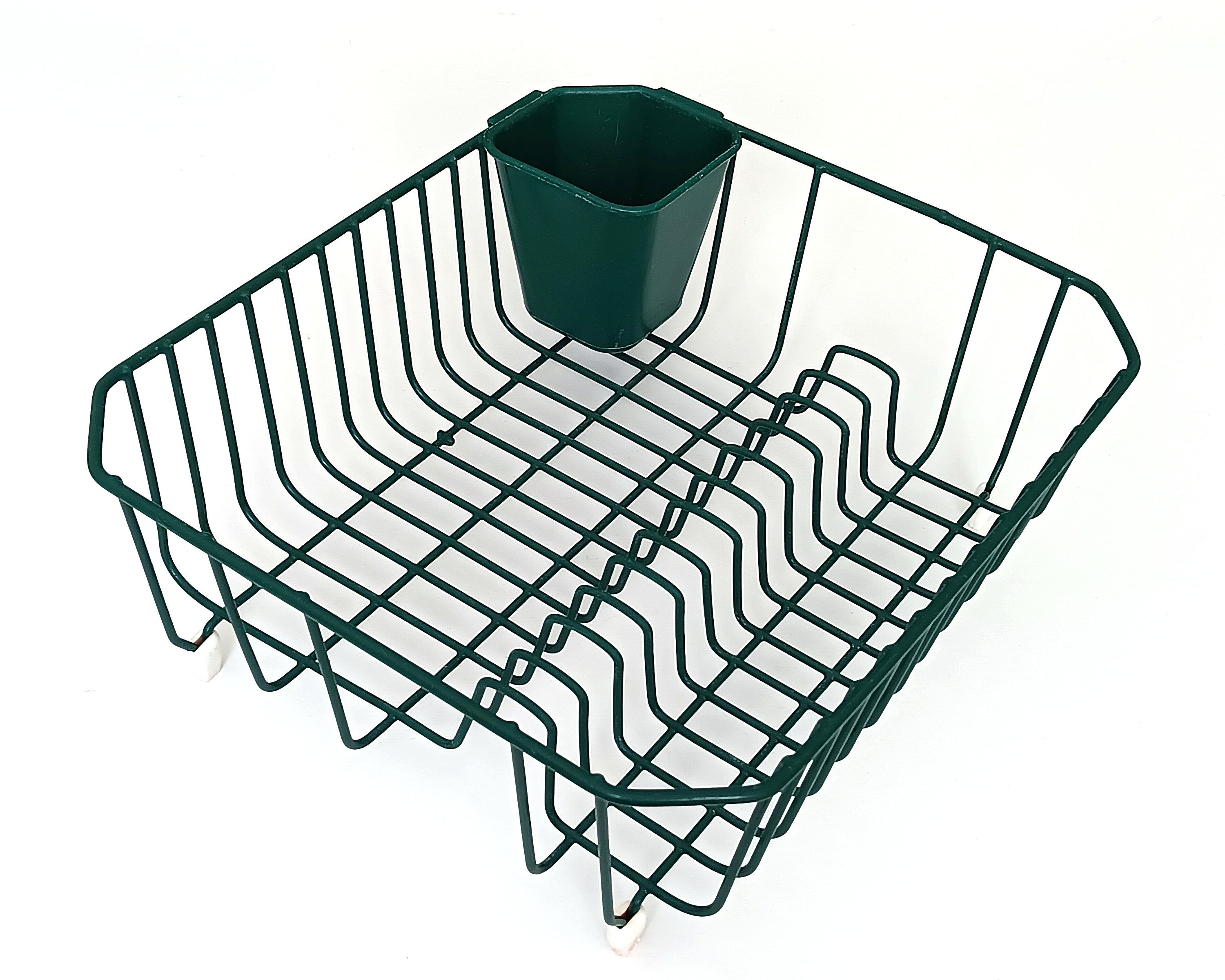 Vintage 1990s Rubbermaid Hunter Green Vinyl Coated Wire Twin Sink Dish  Drainer Rack MPN 6008 W/utensil Holder Iconic 1990s Kitchen 