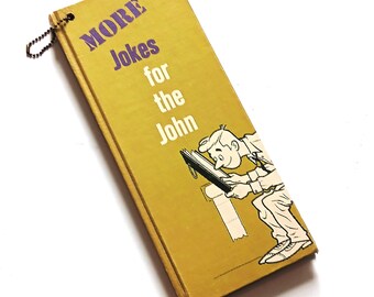 Libro de humor clásico para adultos: Más chistes para el baño, 1963, tapa dura ilustrada, lectura de baño de mediados de siglo.