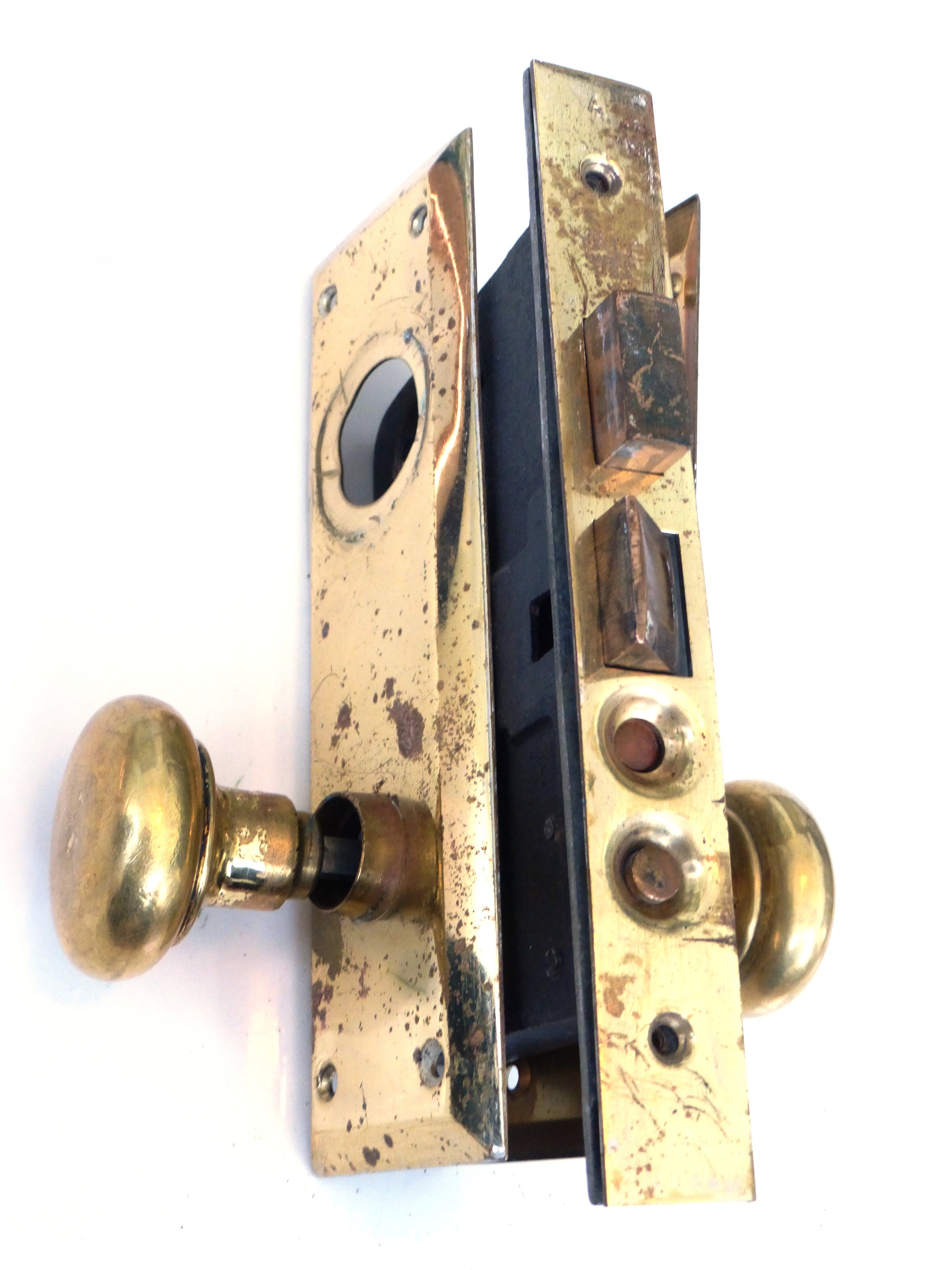 Old Vintage Yale RH Entry Mortise Lock Deadbolt Door Knobs & Etsy
