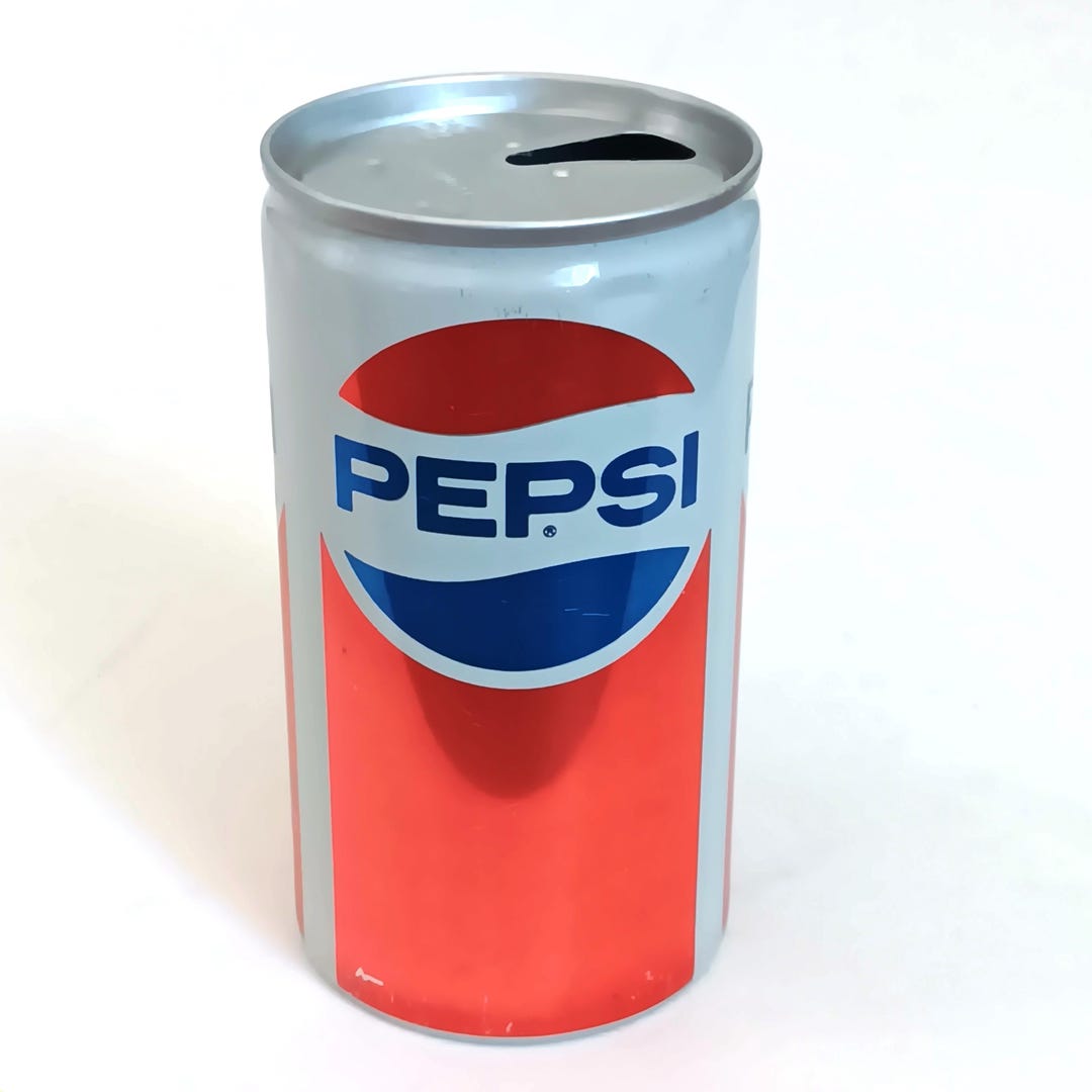 Vintage Pepsi Can 12 Oz. Aluminum With Ring Pull Tab Opening