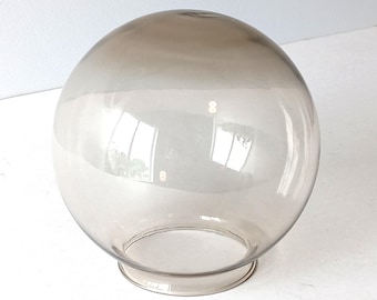 Difusor de globo redondo de vidrio ahumado vintage de 6" de diámetro, con adaptador de 3-1/4" - Estilo Lightolier para lámpara colgante de techo, aplique de araña