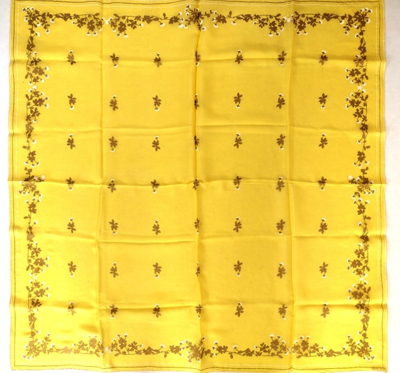 New 1950s Vera Neumann Silk Scarf, Lemon Yellow C… - image 2