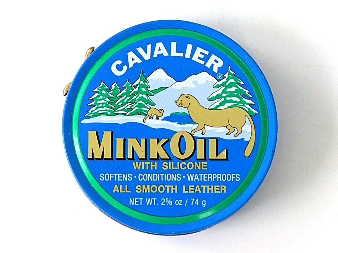 Vintage 1970s Kiwi Cavalier Mink Oil Tin Blue W/ Snowy Etsy