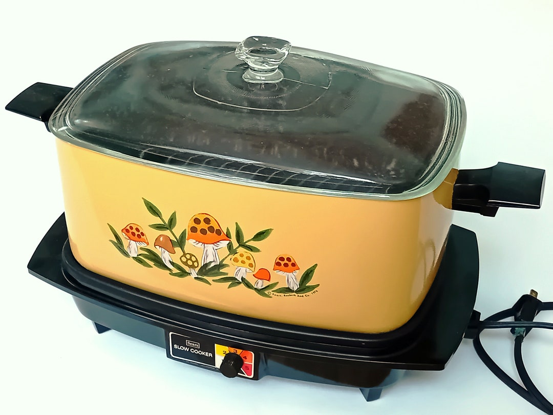 Vintage Sears Merry Mushroom 6 Qt Slow Cooker, Harvest Gold, MPN 571.645300 Complete, Tested