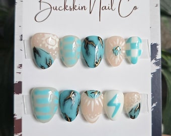 Southwest Sparkle | Hand Painted Press On Nails
