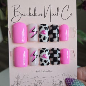 Punchy Cowgirl | Hand Painted Western Press On Nails