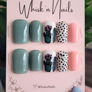 Cactus Cutie | Cactus Nails | Western Nails | Acrylic Press On Nail Set