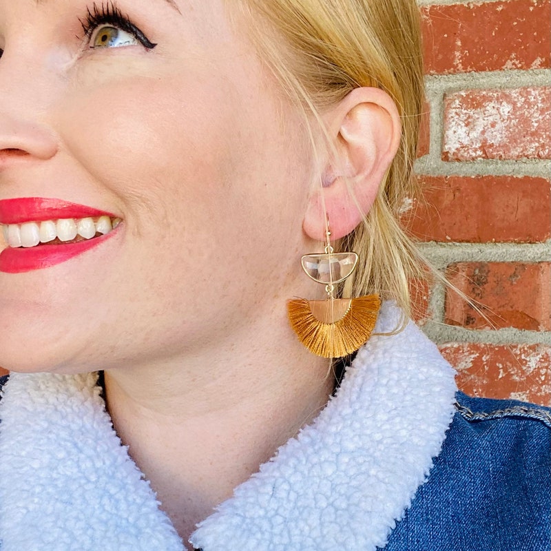 B Yellow Earrings