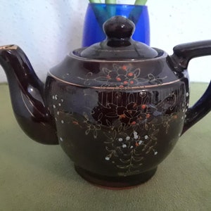 Vintage Redware Hand Painted Teapot Made in Japan