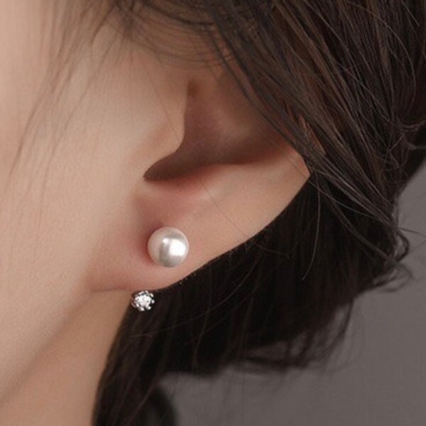 Front back pearl earrings clearance