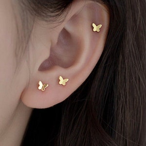 Tiny Butterfly Stud Earrings Dainty Butterfly Studs Mini Butterfly