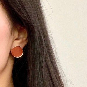 Colorful Enamel Earrings - Round Enamel Earrings -  Enamel Studs - Minimalist Enamel Earrings