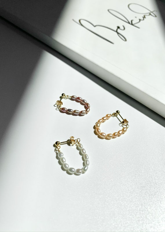 Jewelry Dainty Pearl Earrings Tiny Pearl Hoop Earrings Gold Filled Mini Pearl Earrings Gold Tiny Hoops Bridesmaids Earrings