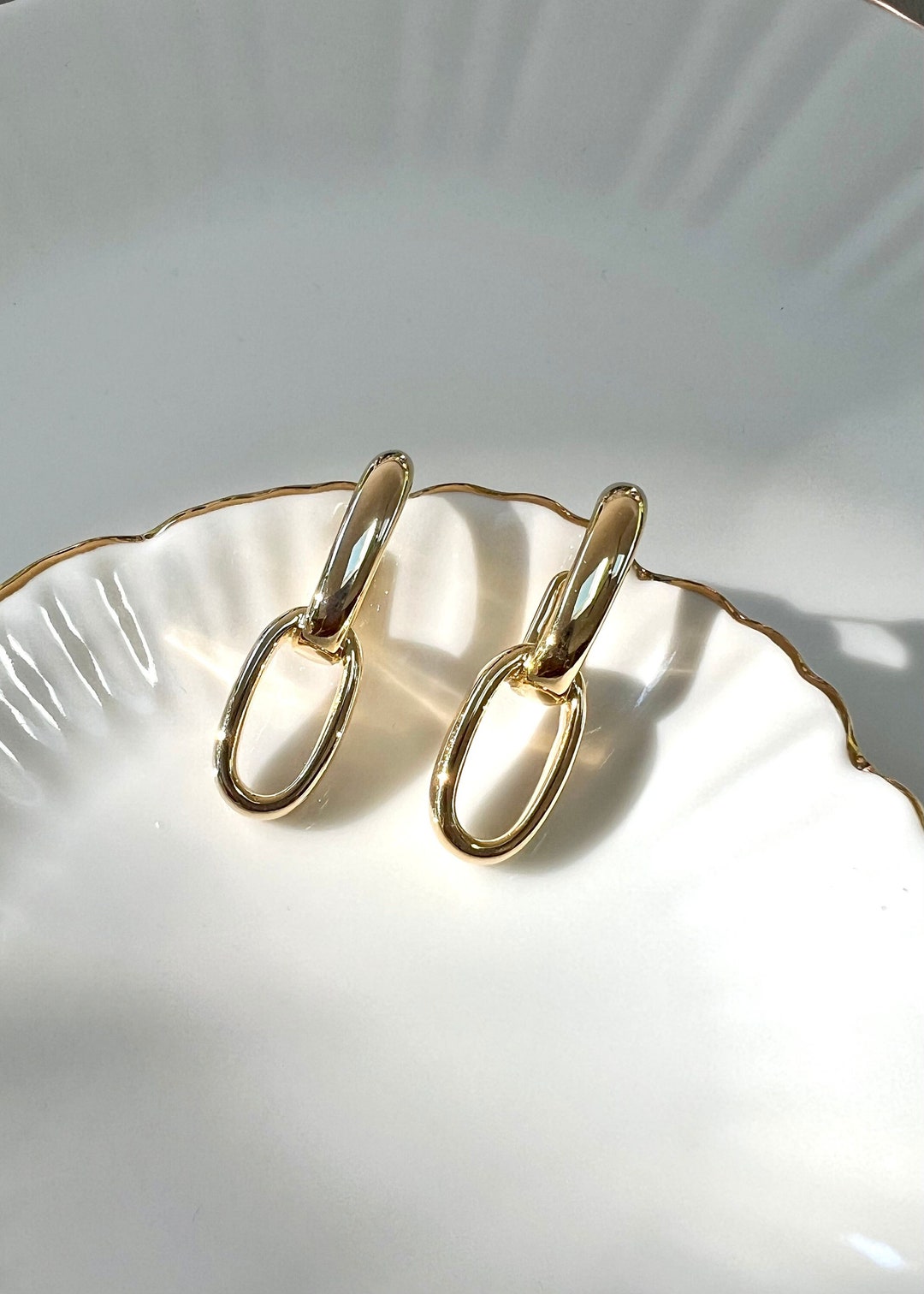Trio Link Drop Earrings