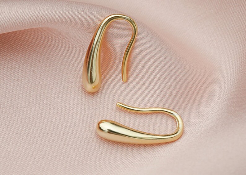 Small Teardrop Earrings in Gold and Silver Sleek Modern - Etsy