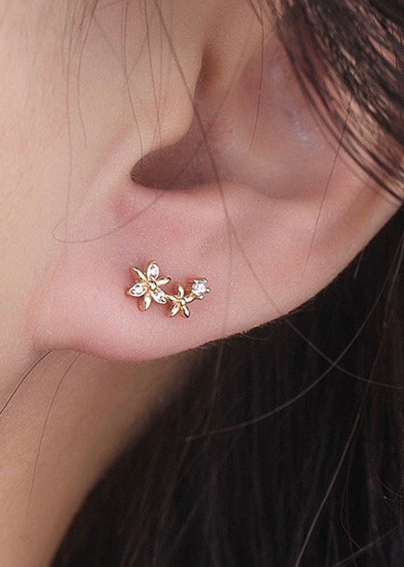 Dainty flower best sale earrings