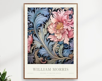 Floral Botanical Exhibition Poster, William Morris Print, Art Nouveau Print, Housewarming New Home gift